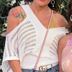 Off shoulder, dolman sleeve sweater top